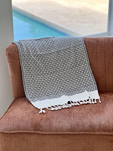 MyAprils Turkish Hand Towels for Kitchen Bath Set of 2, Decorative Hand Towel Farmhouse Rustic, Black Hand Towels for Kitchen Tea Dishcloth 100% Cotton Bathroom Towel Hand Face Head - Black Shells - Image 6