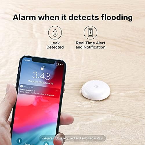 Aqara Water Leak Sensor, Requires AQARA HUB, Wireless Water Leak Detector, Wireless Mini Flood Detector for Alarm System and Smart Home Automation, for Kitchen Bathroom Basement, Works with IFTTT - Image 5