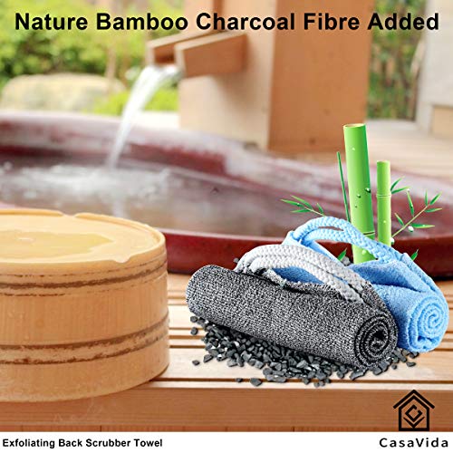 Back Scrubber for Shower Nylon Bath Towel Shower Back Washer Exfoliating Washcloth Rear Scrub Japanese Stretchable Pull Back Strap Wash Cloth Scrubber Exfoliating Scrub Washcloth 2 Pack by CasaVida - Image 7