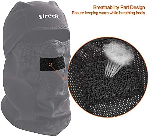 Sireck Cold Weather Balaclava Ski Mask, Water Resistant and Windproof Fleece Thermal Face Mask, Hunting Cycling Motorcycle Neck Warmer Hood Winter Gear for Men Women - Image 5
