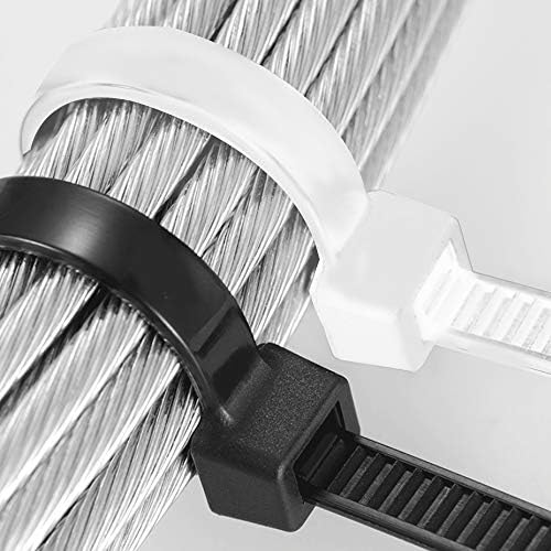 100 Pieces Cable Tie Mount Base Saddle Type Mount Wire Holder, 100 Pieces Cable Zip Ties with Self-Locking (203.2 x 3.3mm) and 100 Pieces Deep Thread Pan Head Screws (WHITE) - Image 7