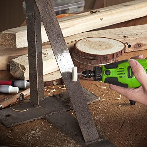 PHALANX 12V Cordless Rotary Tool Kit with Keyless Chuck, 6-Speeds 5000-32000RPM, 119 Accessories with Flex Shaft, Idea for Cutting, Grinding, Wood Carving- Include 2.0AH Battery, Charger - Image 7