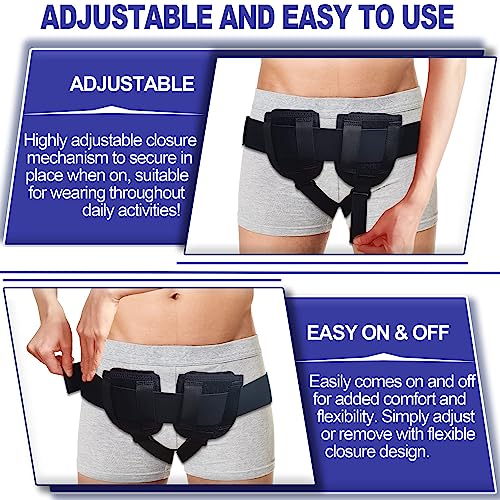 Hernia Belts for Men Inguinal - Single/Double Inguinal Hernia Support for Men/Women to Keep Inguinal/Groin Hernia from Protruding, 35"-50" Hernia Truss for Pain Relief Recovery, Adjustable & Removable - Image 4