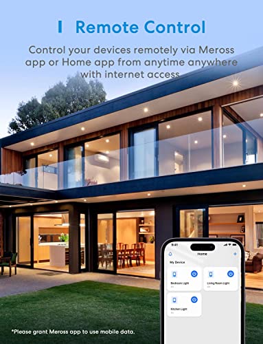 3 Way Smart Dimmer Switch Kit, Meross Smart Light Switch Supports Apple HomeKit, Siri, Alexa, Google Assistant & SmartThings, 2.4GHz Wi-Fi Light Switch, Neutral Wire Required, Remote Control Schedule - Image 7