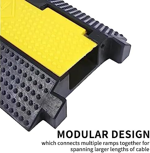 YELACK Cable Ramp Cable Protector Ramps Wire Hose Protective 1 Channel Traffic Rubber Plastic Cord Cover Speed Bump for Asphalt Concrete Gravel Driveway Outdoor, 2 Packs - Image 7