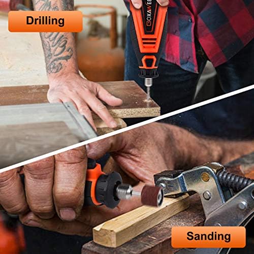 GOXAWEE Rotary Tool Kit with 180 Rotary Tool Accessories & Flex Shaft & Universal Collet, 5 Variable Speed Rotary Multi-Tool, Mini Electric Drill Set for Crafting DIY Project - Image 4