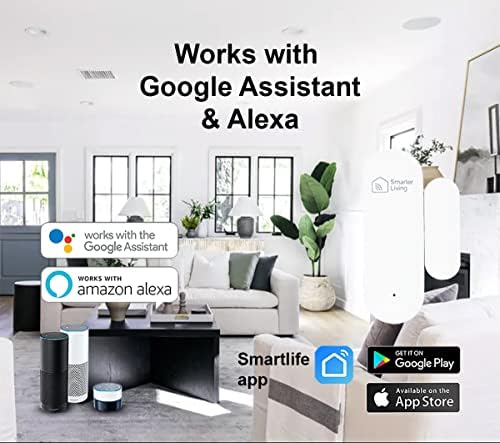 Smarter Living – Smart Wifi Door and Window Sensor (2 Pack), Home Security, Home Automation, Notifications to Phone via Smart Life and Tuya app, Compatible with Alexa, Google Assistant, IFTTT - Image 2