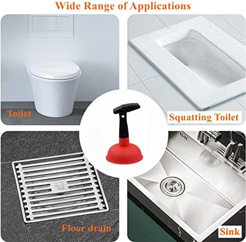 Cuzlarmul Sink Plunger, Easy to use Mini Plunger with Short Handle, Powerful Small Plunger Unclogging Tool for Kitchen Sink, Shower, Bathroom Drains, Bathtub, RV, Toilet and Bath, Red - Image 3