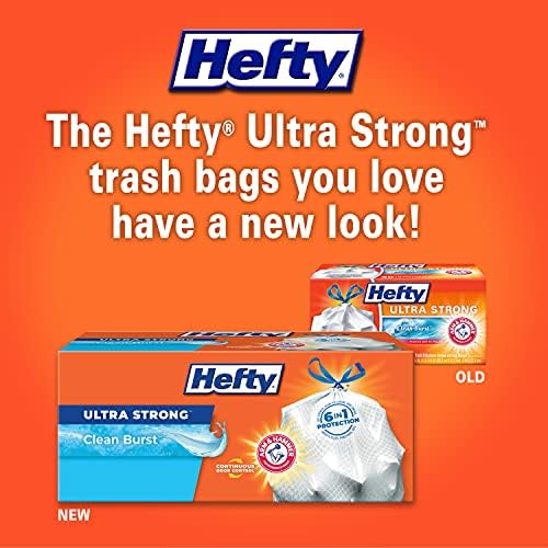 Hefty Ultra Strong Tall Kitchen Trash Bags, Clean Burst Scent, 13 Gallon, 40 Count - Image 2