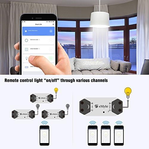 Yasorn WiFi Smart Switch eMylo Wireless Relay Light Switch Tuya Remote Control Module 2.4Ghz WiFi Home Automation Timer Switch Compatible with Alexa Echo Google Home iPhone Android App 4 Pack - Image 4
