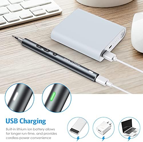 AMIR 62 In 1 Automatic Screwdriver, Mini Electric Precision Screwdriver Set, Power Small Cordless Torque Repair Tools With 48 Magnetic Bits, Led Light, USB Charge, Fix Phone Laptop Toys Watch Camera - Image 5