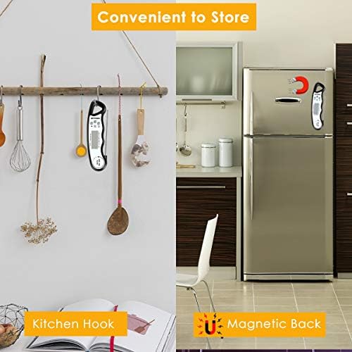 GDEALER DT6 Instant Read Meat Thermometer Waterproof Ultra Fast Digital Cooking Thermometer with Backlight & Calibration Food Thermometer for Kitchen BBQ Grill Smoker Oil Fry (Black White) - Image 7