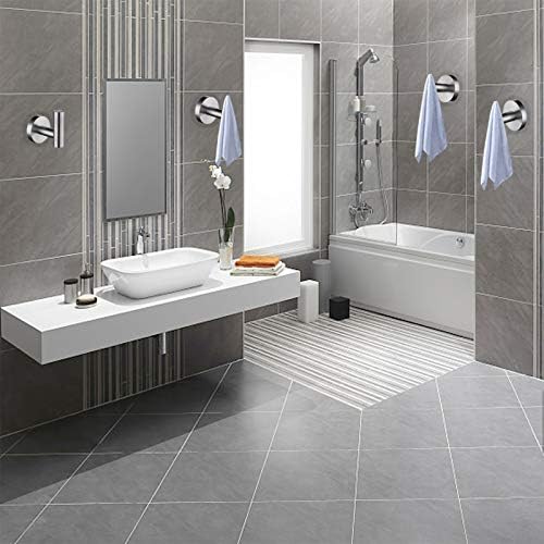 Nolimas Bathroom Towel Hooks SUS 304 Stainless Steel Coat Hook Round Clothes Towel Coat Robe Hook Cabinet Closet Door Sponges Holder for Bath Kitchen Garage Hotel,Wall Mounted, Brushed Nickel, 2Pack - Image 3