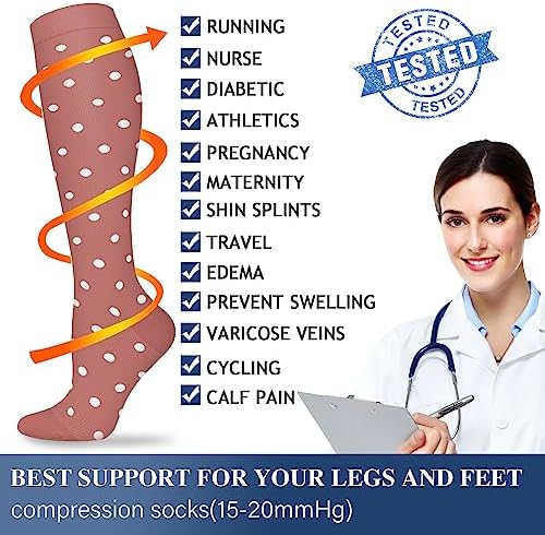 Compression Socks for Women and Men Circulation (3 Pairs) - Best for Medical,Nursing,Running,Travel Knee High Socks - Image 5