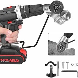 Cokacot Metal Nibbler Drill Attachment - Portable Electric Drill Plate Cutter Robust Metal Nibbler Drill Attachment with Adapters for Cutting Cardboard Iron Copper Aluminum Steel Sheet Hard Materials