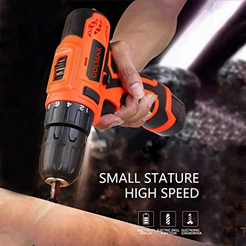 COLMAX Hand Combo Power Tool set 28 pcs, Electric Tool Kit, 12V Power Cordless Drill with 2 Batteries! Household Repairing Mixed Tool, Daily Use Home Repairing Tool Kit, with Blow Molded Case - Image 3