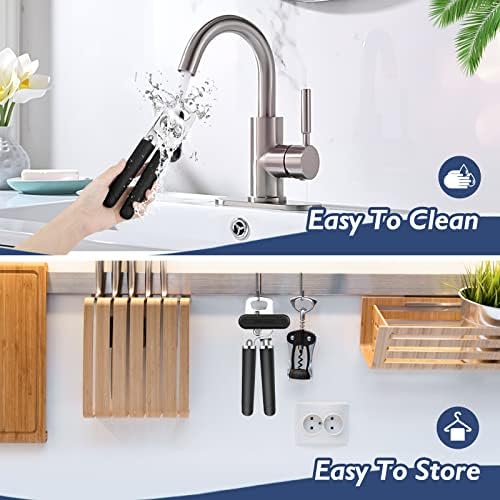 Mebotem 10 Colors Can Opener Manual Handheld Heavy Duty Hand Can Opener Smooth Edge Stainless Steel Can Openers Top Lid Kitchen Gadgets, Best Large Rated Easy Turn Knob, with Bottle Opener, Black - Image 7