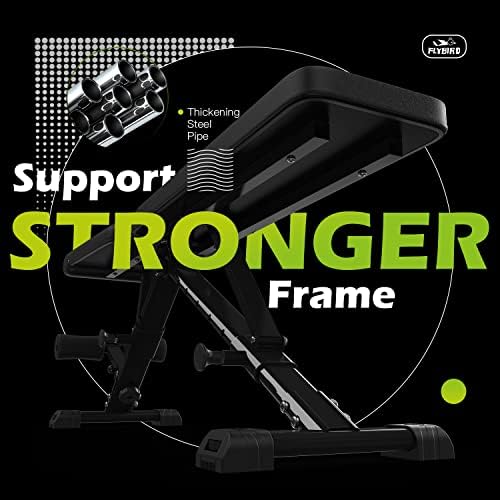 FLYBIRD Weight Bench, Adjustable Strength Training Bench for Full Body Workout with Fast Folding-New Version - Image 2