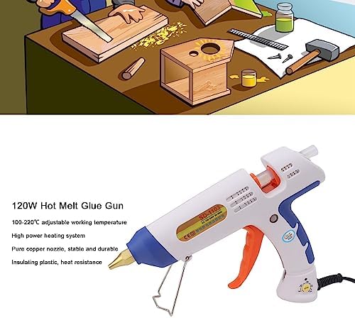 Heating Glue, US Plug 100‑240V Hot Melt Glue 120W High Power Lightweight with 3PCS 11mm Sticks for Household Repairs - Image 6
