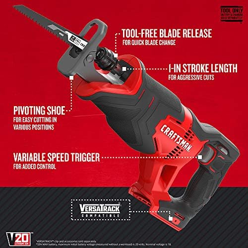 CRAFTSMAN V20 MAX Power Tool Combo Kit, 7-Tool Cordless Power Tool Set (CMCK700D2AM) - Image 5