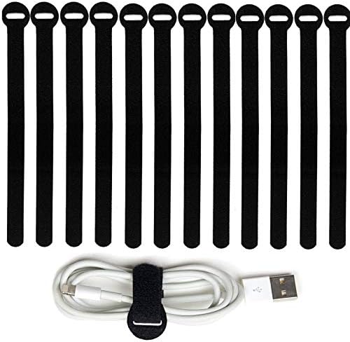 200PCS Reusable Fastening Cable Ties, 6-Inch Cable Straps Cable Management, Multi-Purpose Hook & Loop Cord Organizer Wire Ties, Adjustable Cable Organizer Cord Ties, Microfiber Cloth Straps, Black