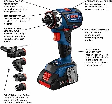 BOSCH GXL18V-270B22 18V 2-Tool Combo Kit with Chameleon Drill/Driver Featuring 5-In-1 Flexiclick® System and StarlockPlus® Oscillating Multi-Tool - Image 3