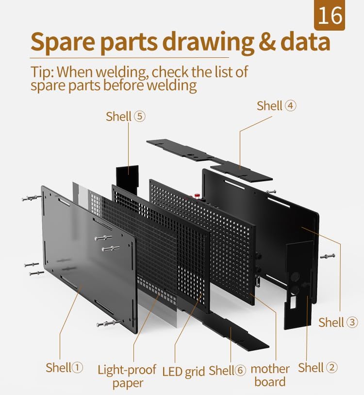 Aoyygg DIY Led Music Spectrum Clock Kit,Led Music Spectrum Display DIY Kit 16x32 Rhythm Light Clock 8 Kinds Spectrum Mode SMD Soldering Project Level Display Light (Blue) - Image 9
