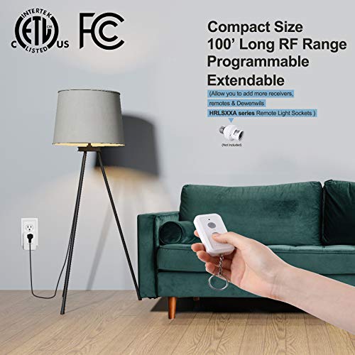 DEWENWILS Indoor Remote Control Outlet, Expandable Remote Light Switch Kit, Wireless On Off Power Switch, 100ft RF Range, Compact Design, White - Image 2