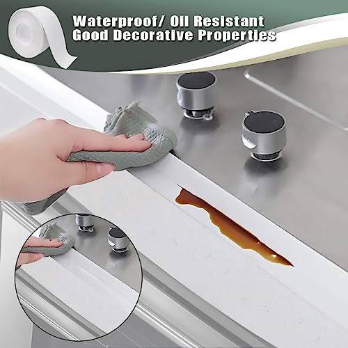 Caulk Strip Tape for Bath Kitchen, White Self-Adhesive Decorative Sealing Tape, Used for Kitchen Sink Toilet Bathroom Bathtub Floor Wall Edge Protector (1) - Image 5