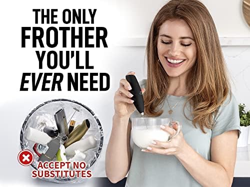 Zulay Powerful Milk Frother Handheld Foam Maker for Lattes - Whisk Drink Mixer for Coffee, Mini Foamer for Cappuccino, Frappe, Matcha, Hot Chocolate by Milk Boss (Black) - Image 4