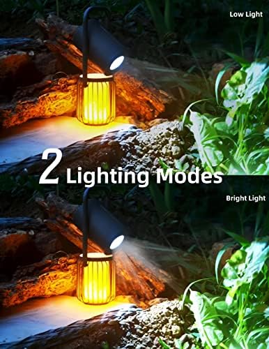 Kursoaya Camping Lantern, IPX5 Waterproof Outdoor Bluetooth Speaker with Lights, 3 Light Modes, 8000mAh Power Bank, Wireless Led Flame Lamp Camp Light for Power Outages, Emergency, Party, Hiking, Gift - Image 3