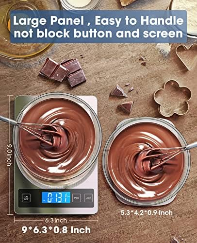 Nicewell Food Scale, 22lb Digital Kitchen Scale Weight Grams and oz for Cooking Baking, 1g/0.1oz Precise Graduation, Stainless Steel and Tempered Glass - Image 2