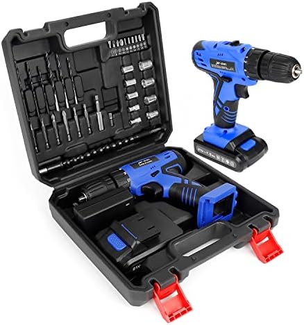 Portable Power Drill Set with 37PCS Drill Bit,21V Cordless Drill Driver Kit with Battery and Charger,Jar-owl Home Tool Set with Electric Drill for Men Women Garden Office Repair Maintain-Blue