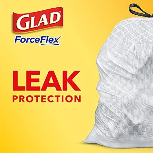 GLAD ForceFlex Tall Kitchen Drawstring Trash Bags, 13 Gallon White Trash Bag for Kitchen Trash Can, Gain Moonlight Breeze with Febreze Freshness and Leak Protection, 110 Count (Package May Vary) - Image 3