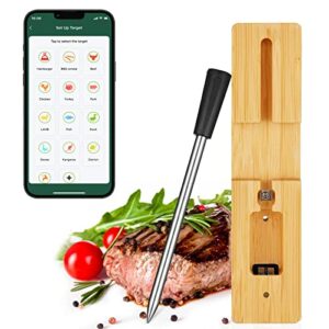 AIRMSEN Wireless Meat Thermometer, Smart Bluetooth Meat Thermometer with 165ft Wireless Range Fast Precise, IPX7 Waterproof Food Thermometer for Cooking, BBQ, Kitchen, Smoker, Grill, Rotisserie