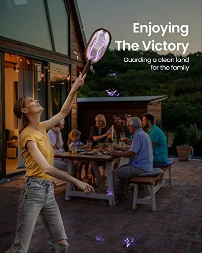 GAIATOP Electric Fly Swatter, 3000V Battery Powered Handheld Fly Zapper, 3-Layer Protection Grid Bug Zapper Racket for Home Bedroom Kitchen Office Backyard Patio Indoor Outdoor - Image 6