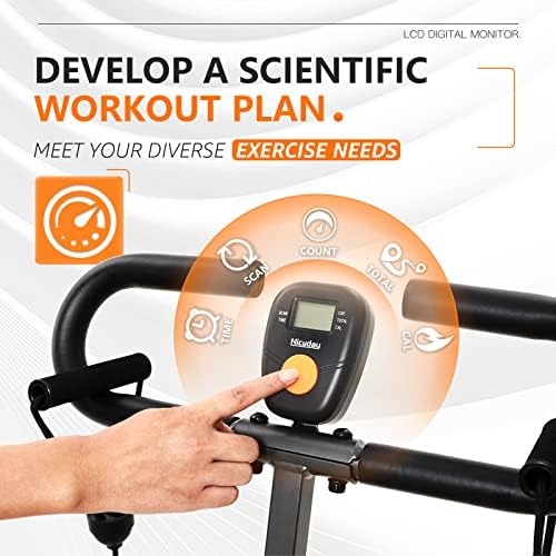 Niceday Hydraulic Squat Machine Exercise Equipment with LCD Monitor, Rowing Machine for Indoor Workout, 220 LBS Loading Capacity - Image 7