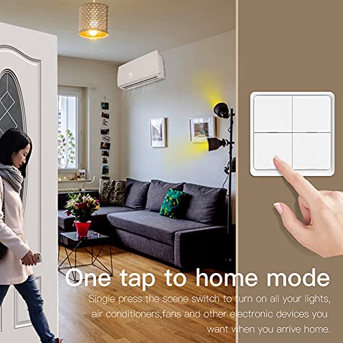 ZigBee Wireless Remote Control Smart Switch Wall Panel Transmitter,Requires MoesGo zigbee Hub,Smart Life/Tuya APP Remote Control, Wireless Button for Smart Home Devices and Scenes White - Image 5