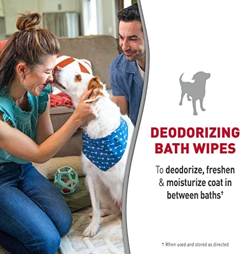 Nature's Miracle Deodorizing Bath Wipes for Dogs, 100 Count, Clean Breeze Scent - Image 3