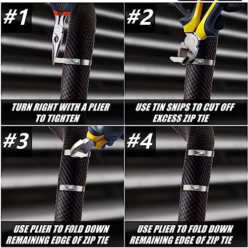 Metal Zip Ties - Heavy Duty Self-Locking Stainless Steel Cable Ties for Machinery, Vehicles, Farms, Pipes and More (11.8 inch, 100pcs) - Image 6