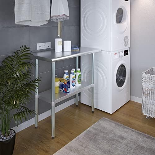 AmGood 18" X 36" Stainless Steel Work Table | Metal Kitchen Food Prep Table | NSF - Image 2