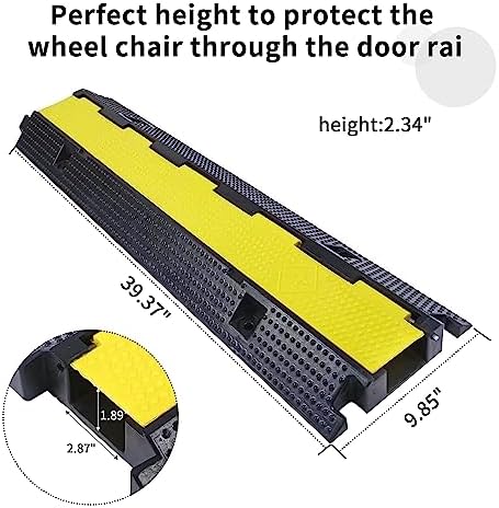 YELACK Cable Ramp Cable Protector Ramps Wire Hose Protective 1 Channel Traffic Rubber Plastic Cord Cover Speed Bump for Asphalt Concrete Gravel Driveway Outdoor, 2 Packs - Image 2