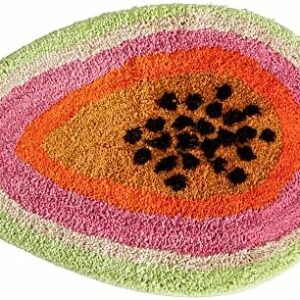 ZSCYD-yingda1992 Passion Fruit Shaped Rug Fruits Bath Mat Area Rug Non-Slip Bathroom Door Mat for Bedroom Bathroom Kitchen Cartoon Area Rug for Bathroom Soft Bathmat Home Decor (47x65cm/18.5x25.6in)