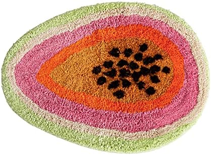 ZSCYD-yingda1992 Passion Fruit Shaped Rug Fruits Bath Mat Area Rug Non-Slip Bathroom Door Mat for Bedroom Bathroom Kitchen Cartoon Area Rug for Bathroom Soft Bathmat Home Decor (47x65cm/18.5x25.6in)