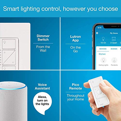 Lutron Caseta Deluxe Smart Dimmer Switch (2 Count) Kit with Caseta Smart Hub | Works with Alexa, Apple Home, Ring, Google Assistant | P-BDG-PKG2W-A | White - Image 4