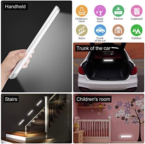LED Motion Sensor Cabinet Light,Under Counter Closet Lighting, Wireless USB Rechargeable Kitchen Night Lights,Battery Powered Operated Light,54-LED Light for Wardrobe,Closets,Cabinet,Cupboard(2 Pack) - Image 6