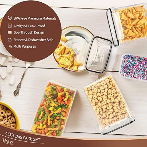PRAKI Airtight Food Storage Containers Set with Lids - 24 PCS, BPA Free Kitchen and Pantry Organization, Plastic Leak-proof Canisters for Cereal Flour & Sugar - Labels & Marker - Image 4