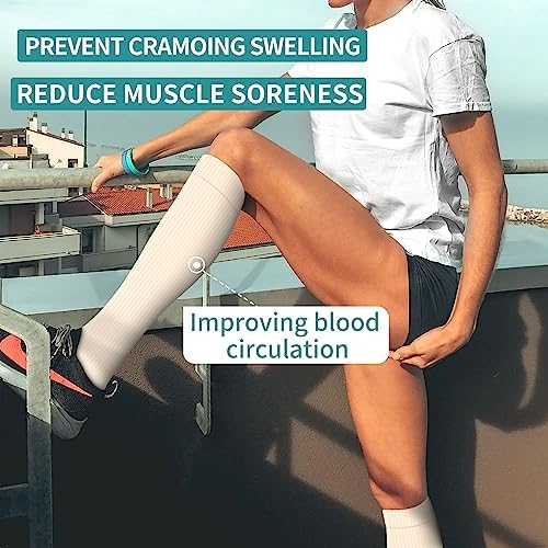 Laite Hebe 4 Pairs-Compression Socks for Women&Men Circulation-Best Support for Nurses,Running,Athletic - Image 4