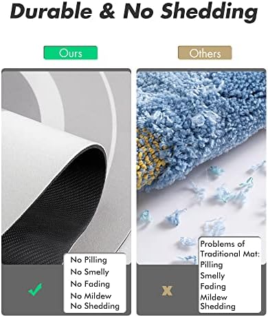 MontVoo-Bathroom Rug Mat-Bath Mat Rug for Bathroom Non Slip Absorbent No Stains Quick Dry Bathroom Floor Mat Washable-Thin Bathroom Rugs Fit Under Door-Rubber Bathmat Shower Rug-24"x35" Gray - Image 4