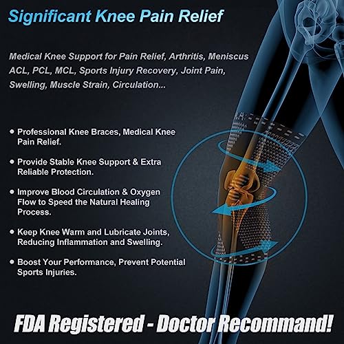 NEENCA Copper Knee Brace for Knee Pain, Professional Knee Support with Patella Pad & Side Stabilizers, Plus Size Compression Sleeve for Sport, Workout, Arthritis, ACL, Joint Pain Relief, Meniscus Tear - Image 6